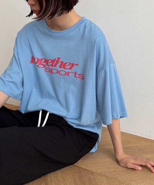 CANAL JEAN(キャナルジーン)の「El mar together sportsオーバーサイズ半袖Tシャツ(Tシャツ/カットソー・レディース・ホワイト/ブラック/ブルー・ONE SIZE)」の20枚目の写真