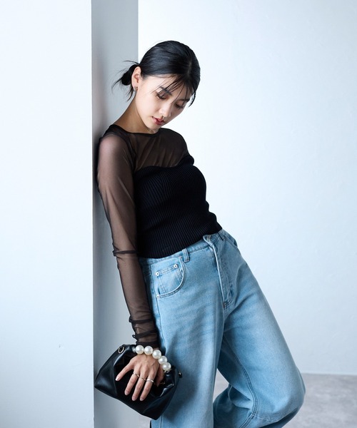 &Robu.(アンドロブ)の「パールハンドルフェイクレザーバッグ 結婚式 お呼ばれ 顔合わせ(ハンドバッグ・レディース・ブラック/アイボリー/シルバー・FREE)」の21枚目の写真