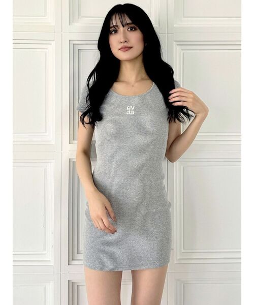 GYDA（ジェイダ）の「Square gyda STONEテレコワンピース（ワンピース・レディース・ブラック/グレー/ミント・FREE）」の12枚目の写真