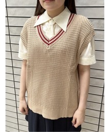 F i.n.t | ライン使いニットベスト/fint(ベスト)