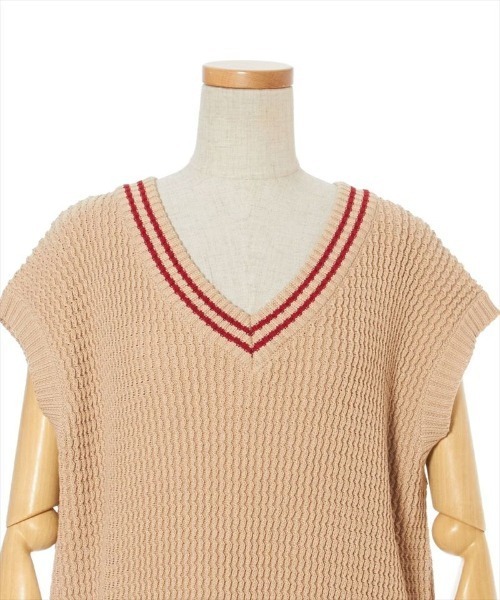 F i.n.t（フィント）の「ライン使いニットベスト/fint（ベスト・レディース・ベージュ・FREE）」の7枚目の写真