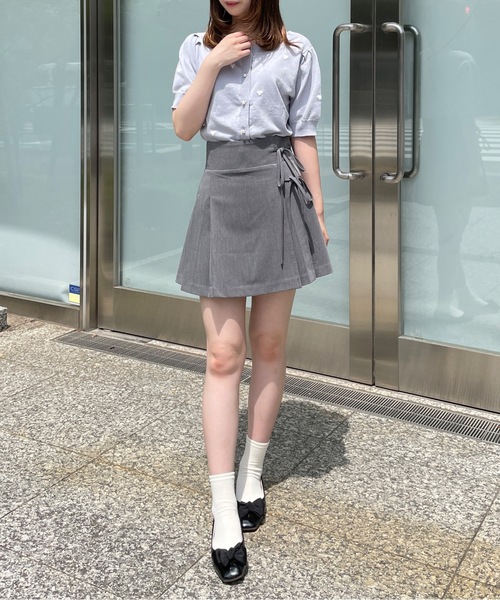 TORTE(トルテ)の「リボンラッププリーツスカート(スカート・レディース・グレー/ブラック/ホワイト系その他・FREE)」の8枚目の写真