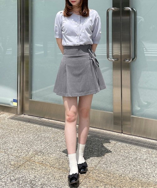 TORTE(トルテ)の「リボンラッププリーツスカート(スカート・レディース・グレー/ブラック/ホワイト系その他・FREE)」の7枚目の写真