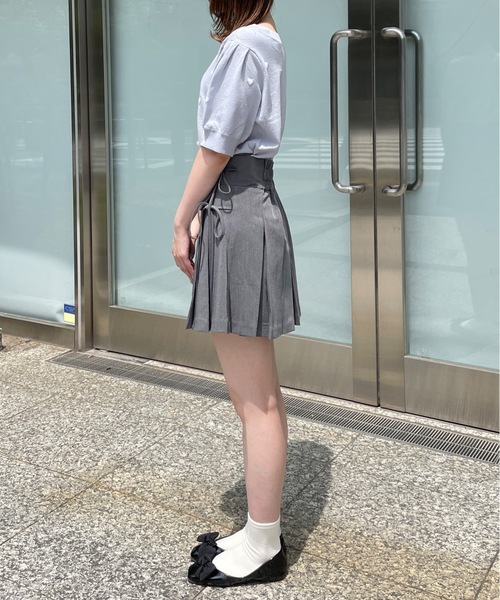 TORTE(トルテ)の「リボンラッププリーツスカート(スカート・レディース・グレー/ブラック/ホワイト系その他・FREE)」の6枚目の写真