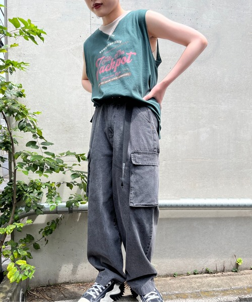 DOUBLE NAME（ダブルネーム）の「レトロロゴノースリトップス（Tシャツ/カットソー・レディース・オフホワイト/ベージュ/グリーン・FREE）」の15枚目の写真