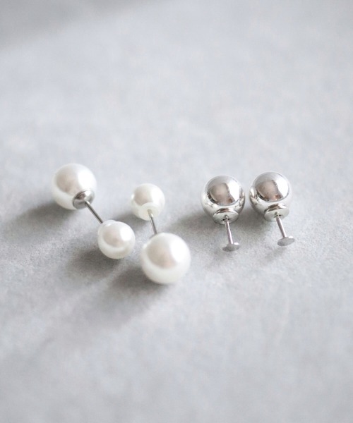 CERCA(チェルカ)の「KAM.accessory/金属アレルギー対応/パールピアス/4WAYバックキャッチピアス(ピアス(両耳用)・レディース・ゴールド/シルバー・FREE)」の2枚目の写真