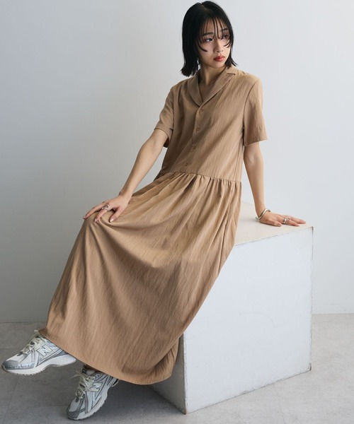 LEMAIRE 薄いグリーン 半袖シャツワンピース - メルカリ