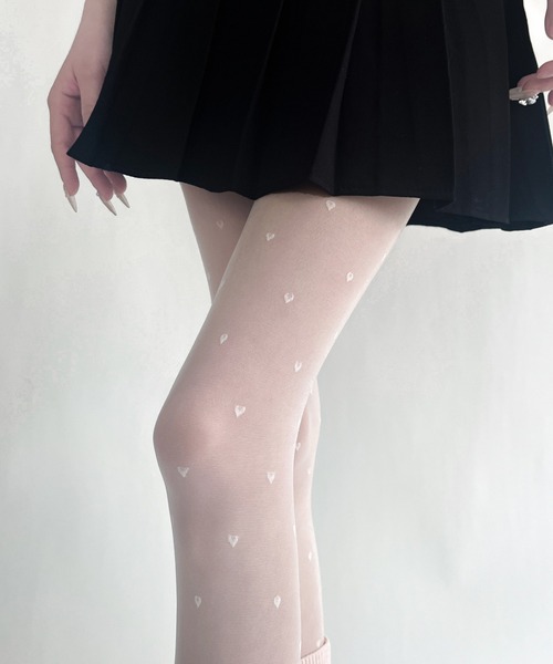 Jasmine Grandiflorum（ジャスミングランディフローラム）の「【Jasmine】ハート/リボン/ドットストッキング（タイツ/ストッキング・レディース・ホワイト系その他/ホワイト系その他3/ブラック系その他4/ブラック系その他6/ホワイト系その他2/ホワイト系その他4/ブラック系その他/ブラック系その他3/ブラック系その他5/グレー/ホワイト系その他5/ホワイト系その他6/ブラック系その他2/チョコ・FREE）」の6枚目の写真