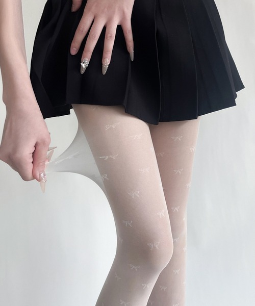 Jasmine Grandiflorum（ジャスミングランディフローラム）の「【Jasmine】ハート/リボン/ドットストッキング（タイツ/ストッキング・レディース・ホワイト系その他/ホワイト系その他3/ブラック系その他4/ブラック系その他6/ホワイト系その他2/ホワイト系その他4/ブラック系その他/ブラック系その他3/ブラック系その他5/グレー/ホワイト系その他5/ホワイト系その他6/ブラック系その他2/チョコ・FREE）」の18枚目の写真