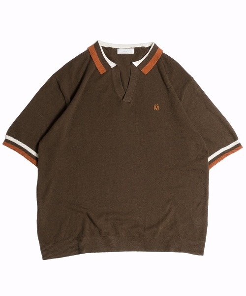 MUHET(ミュエータ)の「ラインスキッパーニット(Tシャツ/カットソー・レディース・ネイビー/イエロー/ブラウン・X-LARGE/MEDIUM)」の1枚目の写真