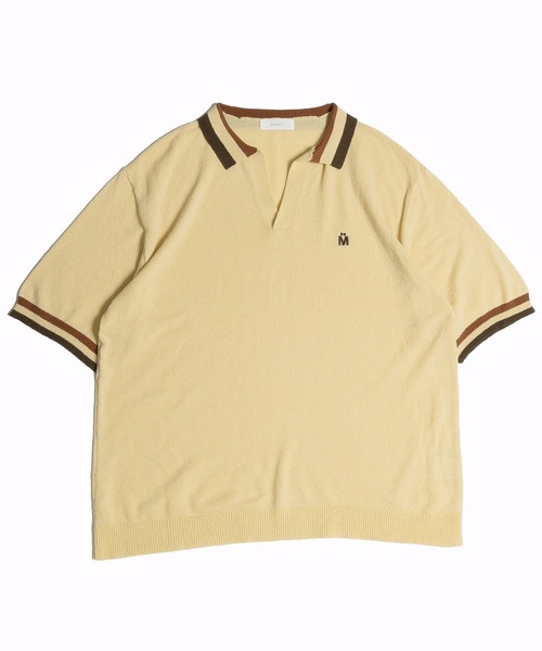 MUHET(ミュエータ)の「ラインスキッパーニット(Tシャツ/カットソー・レディース・ネイビー/イエロー/ブラウン・X-LARGE/MEDIUM)」の3枚目の写真