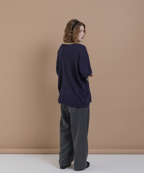 MUHET(ミュエータ)の「ラインスキッパーニット(Tシャツ/カットソー・レディース・ネイビー/イエロー/ブラウン・X-LARGE/MEDIUM)」の16枚目の写真