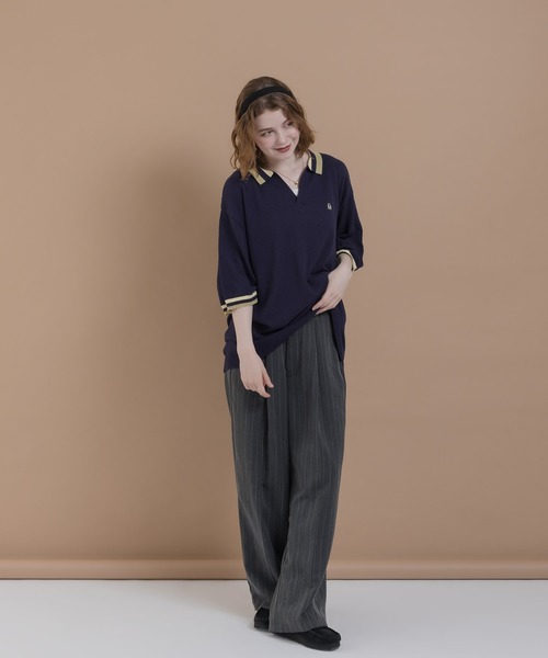 MUHET(ミュエータ)の「ラインスキッパーニット(Tシャツ/カットソー・レディース・ネイビー/イエロー/ブラウン・X-LARGE/MEDIUM)」の18枚目の写真
