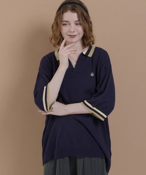 MUHET(ミュエータ)の「ラインスキッパーニット(Tシャツ/カットソー・レディース・ネイビー/イエロー/ブラウン・X-LARGE/MEDIUM)」の20枚目の写真