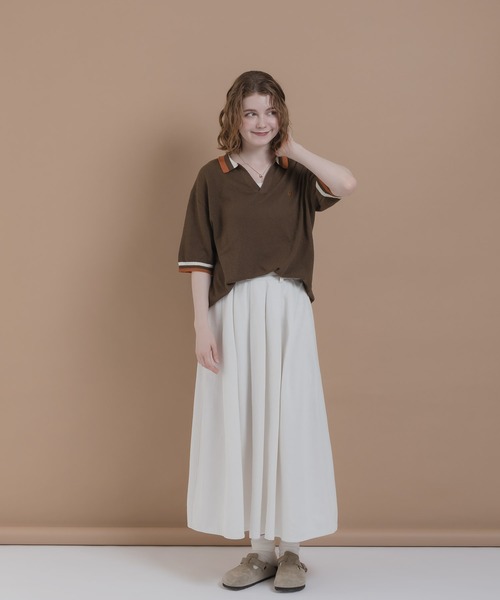 MUHET(ミュエータ)の「ラインスキッパーニット(Tシャツ/カットソー・レディース・ネイビー/イエロー/ブラウン・X-LARGE/MEDIUM)」の6枚目の写真