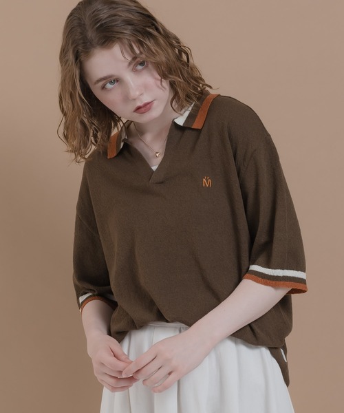 MUHET(ミュエータ)の「ラインスキッパーニット(Tシャツ/カットソー・レディース・ネイビー/イエロー/ブラウン・X-LARGE/MEDIUM)」の8枚目の写真