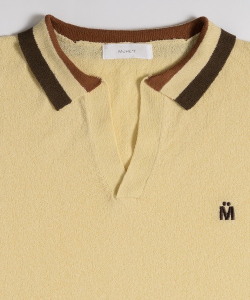 MUHET(ミュエータ)の「ラインスキッパーニット(Tシャツ/カットソー・レディース・ネイビー/イエロー/ブラウン・X-LARGE/MEDIUM)」の4枚目の写真