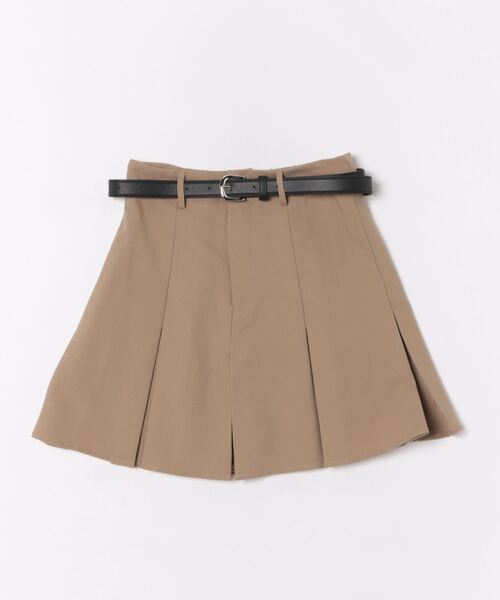 archives（アルシーヴ）の「ベルト付きボックスプリーツミニスカート（スカート・レディース・アイボリー/ベージュ/ブラック/ピンクベージュ・MEDIUM）」の4枚目の写真