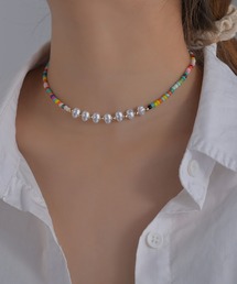 yu-ka（ユーカ）の「YU-KA:パール＆カラービーズネックレス（ネックレス）」