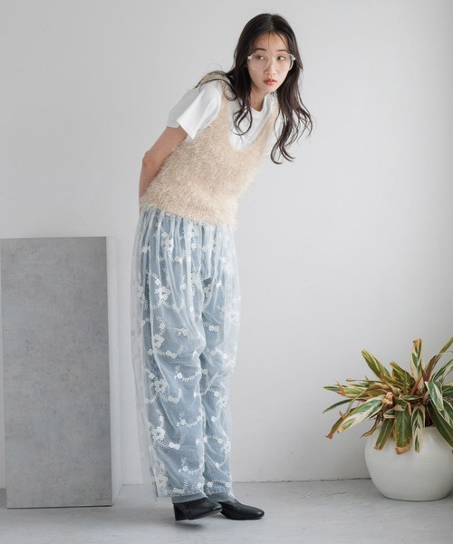 LOWRYS FARM（ローリーズファーム）の「アソートレイヤードパンツ 136330（その他パンツ・レディース・ブラック系その他/ホワイト/アイボリー/ブラック・FREE）」の5枚目の写真