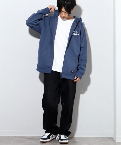 Dickies（ディッキーズ）の「【GENUINE DICKIES/ジェニュインディッキーズ】 裏起毛 ワンポイント刺繍フルジップパーカー（パーカー・メンズ・ブルー/ブラック/アッシュグレー・XL/L/M）」の19枚目の写真