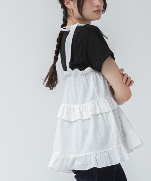 HEILIS(ヘイリス)の「肩リボンティアードフリルキャミソール/【新色追加】春服 夏服 ガーリー ビスチェ レイヤード フレンチ チェック マルチチェック ノースリーブ ミドル丈 レッド バレエコア バックシャン 韓国 ブラック ホワイト 無地 黒 白(その他トップス・レディース・レッド/ホワイト系その他/ブラック/オフホワイト・FREE)」の14枚目の写真