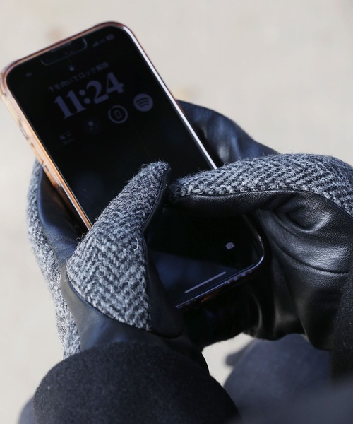 Harris Tweed×本革レザースマホ対応グローブ(手袋)|LIL VENDARS(リルヴェンダース) Harris Tweed×本革レザースマホ対応グローブ(手袋)|LIL VENDARS(リルヴェンダース)