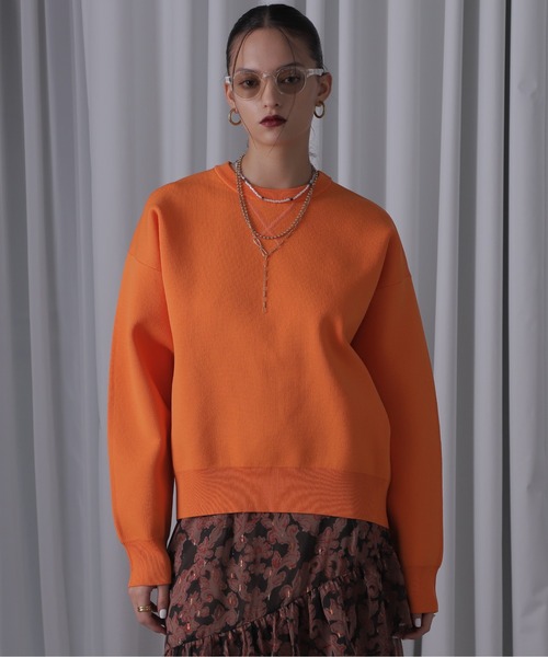 ROSE BUD(ローズバッド)の「スウェットライクニット(ニット/セーター・レディース・ブルー/ブラック/ホワイト系その他/パープル/オレンジ・FREE)」の5枚目の写真