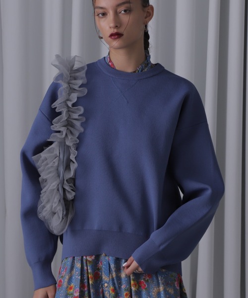 ROSE BUD(ローズバッド)の「スウェットライクニット(ニット/セーター・レディース・ブルー/ブラック/ホワイト系その他/パープル/オレンジ・FREE)」の4枚目の写真