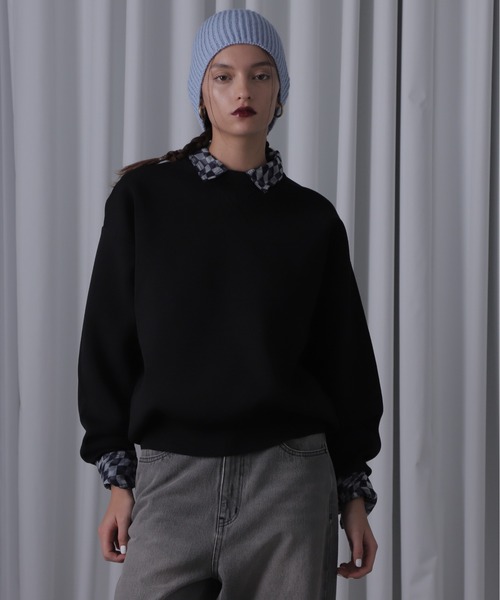 ROSE BUD(ローズバッド)の「スウェットライクニット(ニット/セーター・レディース・ブルー/ブラック/ホワイト系その他/パープル/オレンジ・FREE)」の3枚目の写真