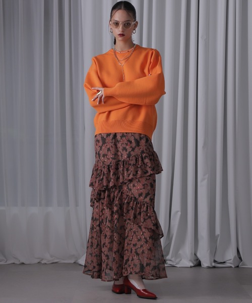 ROSE BUD(ローズバッド)の「スウェットライクニット(ニット/セーター・レディース・ブルー/ブラック/ホワイト系その他/パープル/オレンジ・FREE)」の9枚目の写真