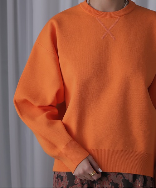 ROSE BUD(ローズバッド)の「スウェットライクニット(ニット/セーター・レディース・ブルー/ブラック/ホワイト系その他/パープル/オレンジ・FREE)」の7枚目の写真