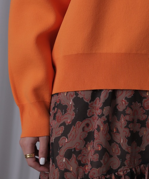 ROSE BUD(ローズバッド)の「スウェットライクニット(ニット/セーター・レディース・ブルー/ブラック/ホワイト系その他/パープル/オレンジ・FREE)」の8枚目の写真