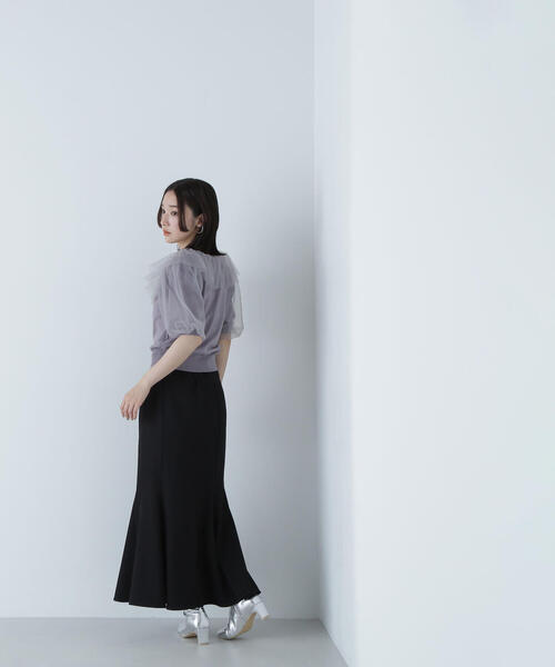 NATURAL BEAUTY BASIC（ナチュラルビューティーベーシック）の「◇ヘム切替マーメイドスカート（スカート・レディース・ブラック/グレー/ダークブラウン/グレー系その他/ダークブラウン系・SMALL/MEDIUM）」の13枚目の写真