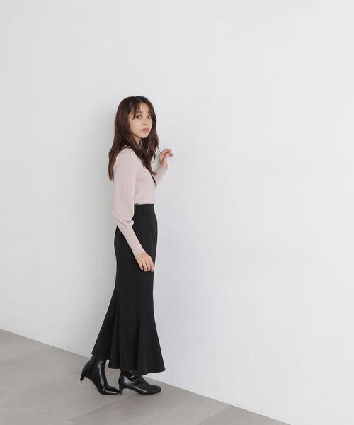 NATURAL BEAUTY BASIC（ナチュラルビューティーベーシック）の「◇ヘム切替マーメイドスカート（スカート・レディース・ブラック/グレー/ダークブラウン/グレー系その他/ダークブラウン系・SMALL/MEDIUM）」の14枚目の写真