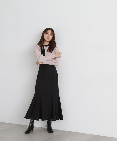 NATURAL BEAUTY BASIC（ナチュラルビューティーベーシック）の「◇ヘム切替マーメイドスカート（スカート・レディース・ブラック/グレー/ダークブラウン/グレー系その他/ダークブラウン系・SMALL/MEDIUM）」の15枚目の写真