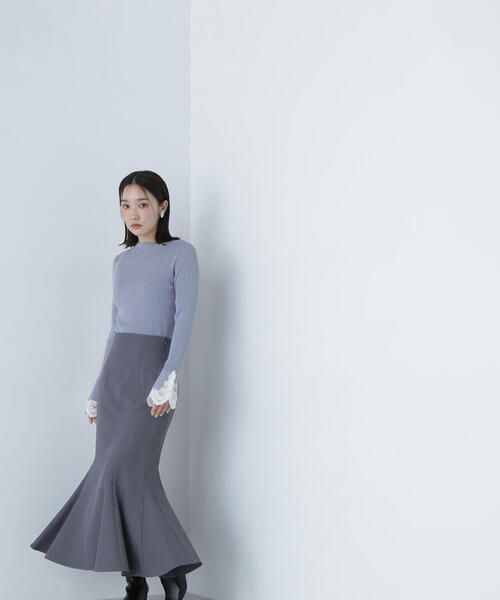 NATURAL BEAUTY BASIC（ナチュラルビューティーベーシック）の「◇ヘム切替マーメイドスカート（スカート・レディース・ブラック/グレー/ダークブラウン/グレー系その他/ダークブラウン系・SMALL/MEDIUM）」の21枚目の写真