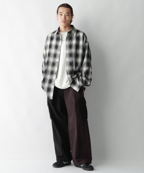 THRIFTY LOOK ワーク パンツ 異素材 切替 リメイク ハイウエスト 楽天市場】パンツ ワイドパンツ ストレート メンズ レディース