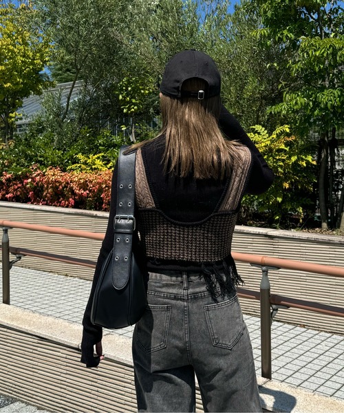 y/m by misato（イムバイミサト）の「サムホールリブプチハイネックトップス（ニット/セーター・レディース・アイボリー/ブラック/杢グレー/オレンジ・FREE）」の18枚目の写真