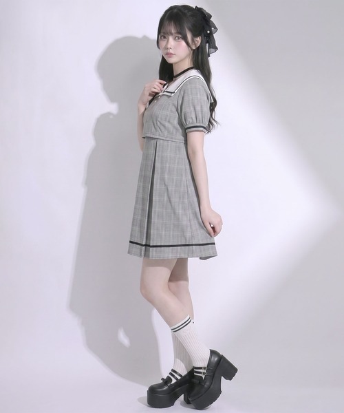 DearMyLoveRose(ディアマイラブローズ)の「スクエアカラーコーデワンピ(ワンピース・レディース・モカ/ベビーピンク/ブラック・SMALL/MEDIUM/LARGE/LL/3L)」の7枚目の写真