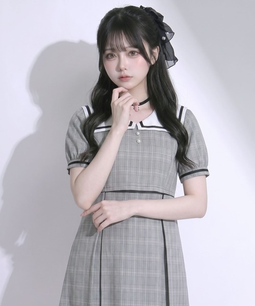 DearMyLoveRose(ディアマイラブローズ)の「スクエアカラーコーデワンピ(ワンピース・レディース・モカ/ベビーピンク/ブラック・SMALL/MEDIUM/LARGE/LL/3L)」の6枚目の写真