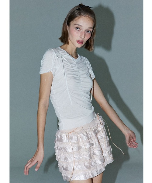 DEARSTALKER（ディアストーカー）の「DEARSTALKER／シルキーシャーリングＴ（Tシャツ/カットソー・レディース・ホワイト/ベビーピンク・FREE）」の14枚目の写真