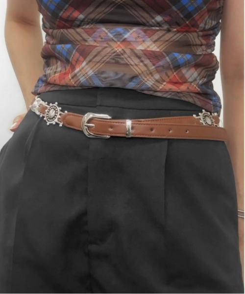 jiasecond.（ジアセカンド）の「【jiasecond.】ジョッキーメタルベルト / ベルト ジョッキー ジョガー アメカジ グランジ ウエスタン メタル 合皮 ブラック ブラウン（ベルト・レディース・ブラウン/ブラック・FREE）」の13枚目の写真