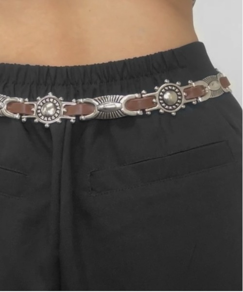 jiasecond.（ジアセカンド）の「【jiasecond.】ジョッキーメタルベルト / ベルト ジョッキー ジョガー アメカジ グランジ ウエスタン メタル 合皮 ブラック ブラウン（ベルト・レディース・ブラウン/ブラック・FREE）」の12枚目の写真