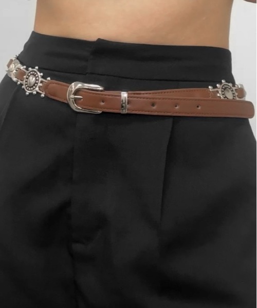 jiasecond.（ジアセカンド）の「【jiasecond.】ジョッキーメタルベルト / ベルト ジョッキー ジョガー アメカジ グランジ ウエスタン メタル 合皮 ブラック ブラウン（ベルト・レディース・ブラウン/ブラック・FREE）」の11枚目の写真