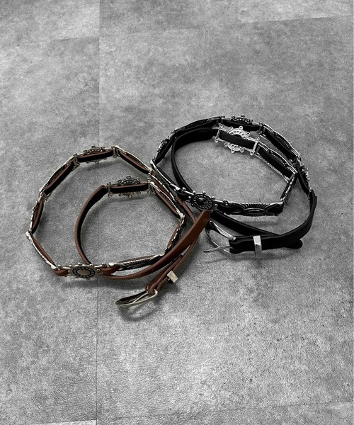 jiasecond.（ジアセカンド）の「【jiasecond.】ジョッキーメタルベルト / ベルト ジョッキー ジョガー アメカジ グランジ ウエスタン メタル 合皮 ブラック ブラウン（ベルト・レディース・ブラウン/ブラック・FREE）」の8枚目の写真