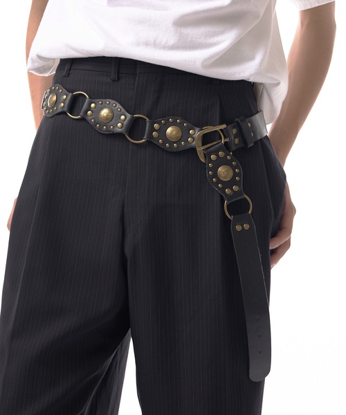 セール】western rivet leather concho belt / ウエスタン リベット