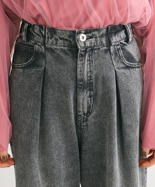 ELENCARE DUE（エレンカーレデュエ）の「・ELENCARE DUE デニムタックワイドパンツ（デニムパンツ・レディース・インディゴブルー/ダークインディゴブルー/ブラック・FREE）」の11枚目の写真