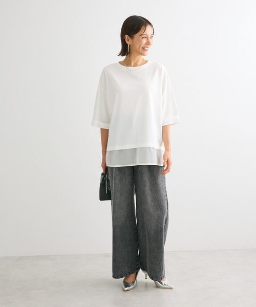 ELENCARE DUE（エレンカーレデュエ）の「・ELENCARE DUE デニムタックワイドパンツ（デニムパンツ・レディース・インディゴブルー/ダークインディゴブルー/ブラック・FREE）」の7枚目の写真