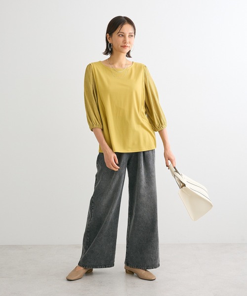 ELENCARE DUE（エレンカーレデュエ）の「・ELENCARE DUE デニムタックワイドパンツ（デニムパンツ・レディース・インディゴブルー/ダークインディゴブルー/ブラック・FREE）」の6枚目の写真